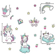 Adesivo de Parede Unicórnio Teen para Quarto de Menina - Kit com 42 Peças Decorativas - imagem 5