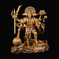 Ídolo Panchmukhi Hanuman Ji em Resina - Estátua de Proteção com 5 Faces para Carro, Casa e Escritório - imagem 4
