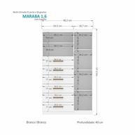 Multi-cômoda 1 Porta 6 Gavetas Marabá com Espelho Branco - Organização e Estilo para Seu Quarto - imagem 4