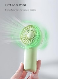 Mini Ventilador Portátil Recarregável - Leve e Compacto para Viagens, Escritório e Atividades ao Ar Livre - Verde - imagem 5