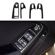 Decalques de controle de interruptor de elevação de janela para Audi A4 S4 RS4 2009 2010 2011 2012 2013 2014 2015 2016 acessórios adesivos interiores de fibra de carbono, estilo A - imagem 1