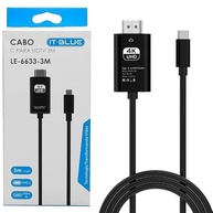 Cabo Conversor Tipo C para HDMI 4K 3m: Espelhamento Perfeito para Notebook e Celular - imagem 2
