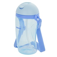 Copo Inclinado Pimpolho com Canudo e Cordinha 380ml Azul - Prático e Ergonômico para Bebês - imagem 1