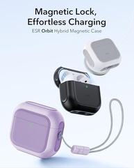 Estojo ESR Orbit Hybrid Roxo para AirPods 4 (2024) - MagSafe, Proteção Anti-Queda e Cordão - imagem 4