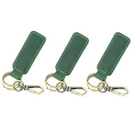 QWORK Chaveiro de couro para carro, verde, 3 peças, porta-chaves universal para homens e mulheres, antiperda, versátil, textura macia com clipe mosquetão, presente perfeito para todas as ocasiões - imagem 3