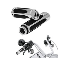 Manoplas HDBUBALUS 2.5cm Cromadas para Harley Davidson: Conforto e Estilo para Sua Moto - imagem 1