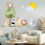 Adesivo de Parede Infantil Safari - Animais da Selva para Decoração de Quarto e Brinquedoteca - imagem 5