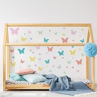 Adesivo de Parede Infantil Borboletas Tons Pastéis - 55 Unidades para Decoração de Quarto - imagem 3