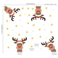 Adesivo de Natal para Porta e Janela com Rena e Estrelas - Decoração Festiva e Encantadora - imagem 3