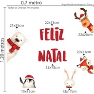 Adesivos de Natal com Bichinhos e Frases - Decoração de Parede e Porta para Ambientes Encantados - imagem 4