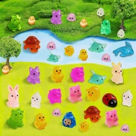 28 Peças de Esculturas de Animais em Miniatura - Estatuetas de Resina para Decoração e Jardim de Fadas - imagem 1