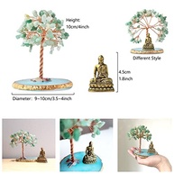 Estátua de Buda com Árvore de Cristal de Cura - Árvore da Vida para Energia Positiva e Decoração Zen - imagem 4