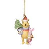 Enfeite de Natal Ursinho Pooh e Leitão em Porcelana - Decoração Encantadora para Árvore - imagem 1
