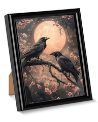 Pôster Gothic Ravens Dark Academia - Arte Emoldurada 15x20cm para Decoração de Parede e Mesa - imagem 1