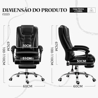 Cadeira de Escritório Ergonômica com Apoio para Pés e Encosto Ajustável - Conforto Premium para Home Office - imagem 3