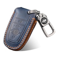 Capa de Chaveiro em Couro Azul QBUC para Ford Explorer, Bronco, F150 e Lincoln - Proteção Premium e Estilo - imagem 2