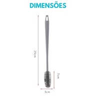 Kit 2 Escovas de Silicone para Limpeza Profunda de Mamadeiras, Garrafas e Copos Térmicos - Seguras, Sem BPA e com Cabo Extra Grande - imagem 4