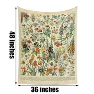 Tapeçaria de Flores Vintage 122x91cm - Decoração Botânica Ilustrativa para Parede - imagem 3