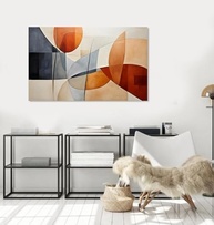 Quadro Abstrato em Tela Canva com Chassi de Madeira Premium - Decoração Moderna para Sala e Escritório - imagem 3