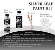 Kit Tinta de Folha de Prata Líquida - Brilho Metálico Premium para Artesanato e Decoração - imagem 3