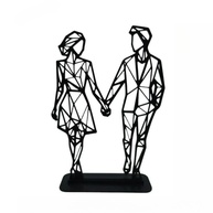Enfeite Casal Geométrico Moderno | Escultura Decorativa para Sala e Quarto | Presente Romântico Elegante 18x12.5cm - imagem 1