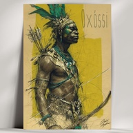 Quadro Decorativo dos Orixás - Oxum, Oxóssi, Ogum | Arte Sagrada para Umbanda e Candomblé - imagem 1