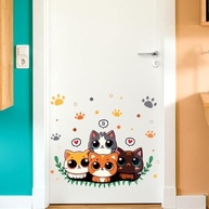 Adesivo Decorativo Gatos Infantil Lavável e Seguro - Ideal para Quartos e Portas de Crianças - imagem 2