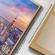 Quadro Decorativo Nova York Noturno com Moldura - Imagem 4K para Sala e Quarto - imagem 3