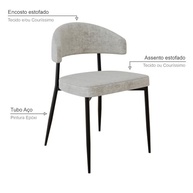 Cadeira Bless Fixa com 4 Pés - 4 Unidades | Design Moderno e Durável para Ambientes Compactos - imagem 5