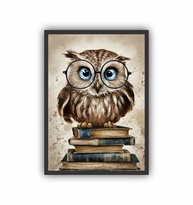 Quadro Decorativo Pedagogia Coruja 45x33 - Design Exclusivo para Ambientes Educacionais e Acogedores - imagem 2