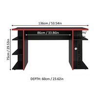 Mesa para Computador Gamer Madesa 9409 - Design Preto/Vermelho com 4 Prateleiras - imagem 3