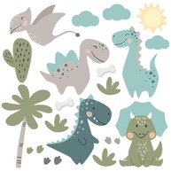 Adesivo de Parede Dinossauros Jurassic Baby - Kit com 63 Peças para Decoração Infantil - imagem 1