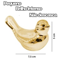 Enfeite Casal de Passarinhos em Porcelana Dourada - Decoração Elegante e Romântica para Ambientes - imagem 4