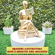 Estátua Figura Pensador Dourada - Decoração de Luxo para Escritório e Casa - imagem 5