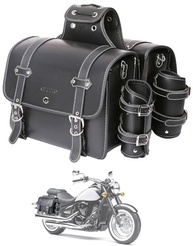 Bolsas Laterais de Couro Premium para Moto Harley Sportster - Impermeáveis e Duráveis (Par G, Preto) - imagem 2