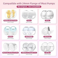 Inserções de Flange 13mm e 15mm para Bombas de Leite 24mm - Compatíveis com Medela, Spectra, Momcozy e Mais - imagem 4