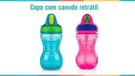 Nûby Copo com Canudo Retrátil 300 ml Rosa - Seguro, Prático e Ideal para Crianças - imagem 5