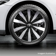 Jogo 4 Calotas Esportivas Seven Aro 14 Preto/Prata - TOYO | Ideal para Etios, Yaris e Corolla - imagem 3