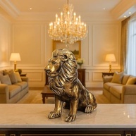 Escultura Decorativa Leão Dourado 26 cm - Estilo Luxuoso para Decoração de Casa e Escritório - imagem 4