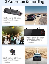 Espelho Retrovisor DVR 4G LTE com Tela 10" Android: Segurança e Conectividade Total para Seu Carro - imagem 5
