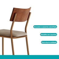 Kit 2 Banquetas Altas Rosê para Cozinha e Balcão | Design Moderno e Conforto - imagem 3