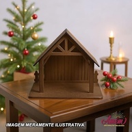 Casa Rústica para Presépio em MDF 20 cm - Decoração Natalina Elegante e Durável - imagem 5