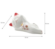 Maneki Neko Branco em Cerâmica - Gato da Sorte Japonês para Decoração e Prosperidade - imagem 3