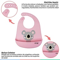 Babador de Silicone com Bolso Coletor Coala - Proteção e Estilo para Bebês - imagem 4
