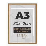 Kit com 1 Moldura A3 30x42cm em Acetato para Quadro de Diploma, Foto e Poster - Marrom - imagem 2
