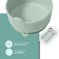 Combo Tigela e Talher Silicone HOMELIFE NT-27 - Seguro, Livre de BPA, Ideal para Bebês e Crianças - imagem 5