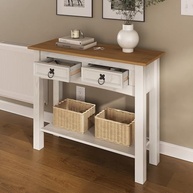 Aparador de Madeira Maciça com 2 Gavetas - Design Elegante e Sustentável para Sala, Quarto e Hall - imagem 2