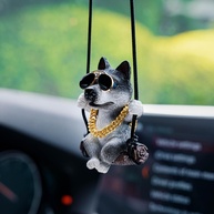 Acessório de Carro Husky Siberiano Floruit: Charme e Diversão para Seu Espelho Retrovisor - imagem 1