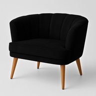Poltrona Cadeira Decorativa Ergonômica para Sala de Espera e Recepção - Design Moderno MOBLAN (Preto) - imagem 1