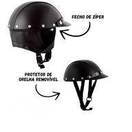 Capacete Coquinho Couro Preto: Estilo e Proteção para Moto e Bike - imagem 4